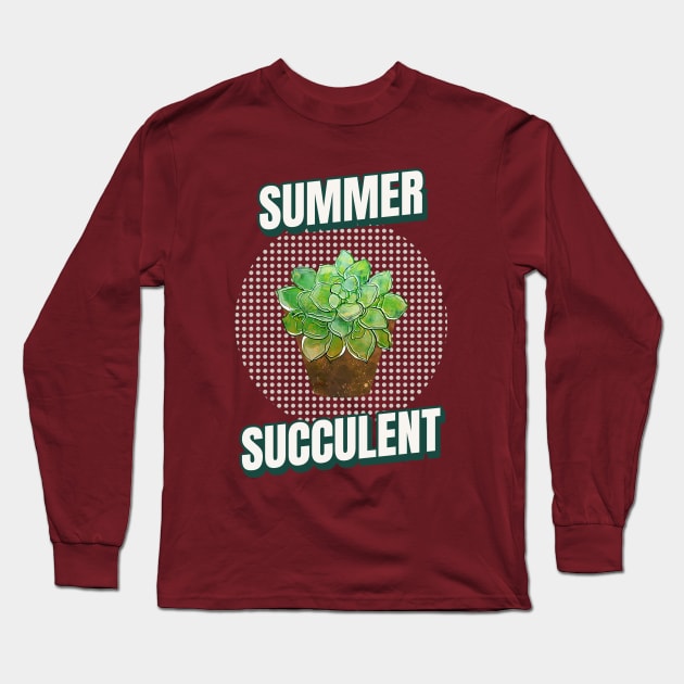 Summer Succulent Long Sleeve T-Shirt by Succulent Circle